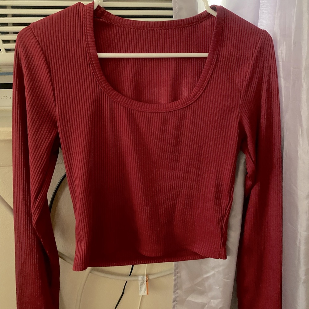 simple burgundy top , new .